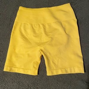 Yellow scrunch shorts